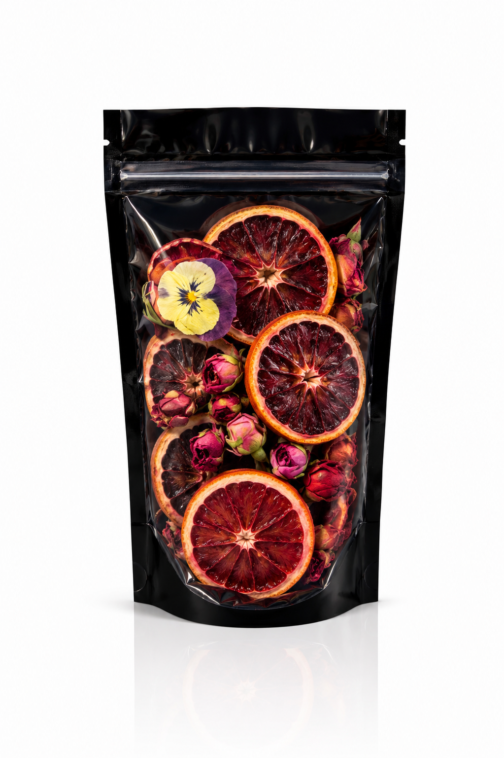 Luxury Dehydrated Blood Orange Garnish with Edible Flowers