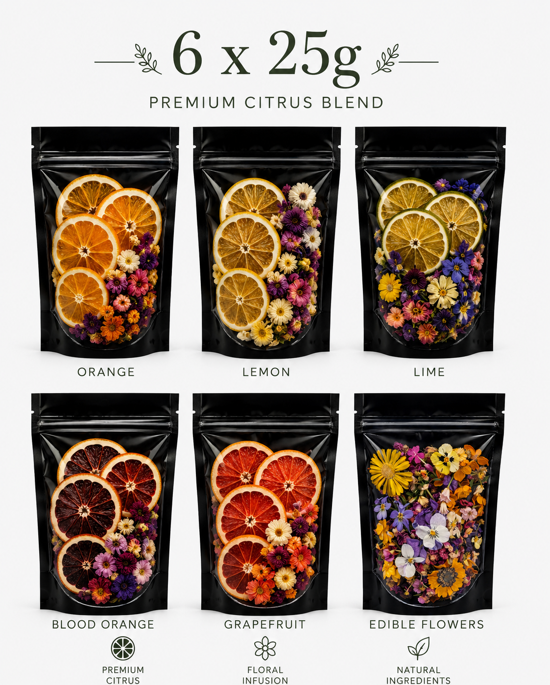 Premium Citrus & Floral Sampler Collection – 6 x 25g