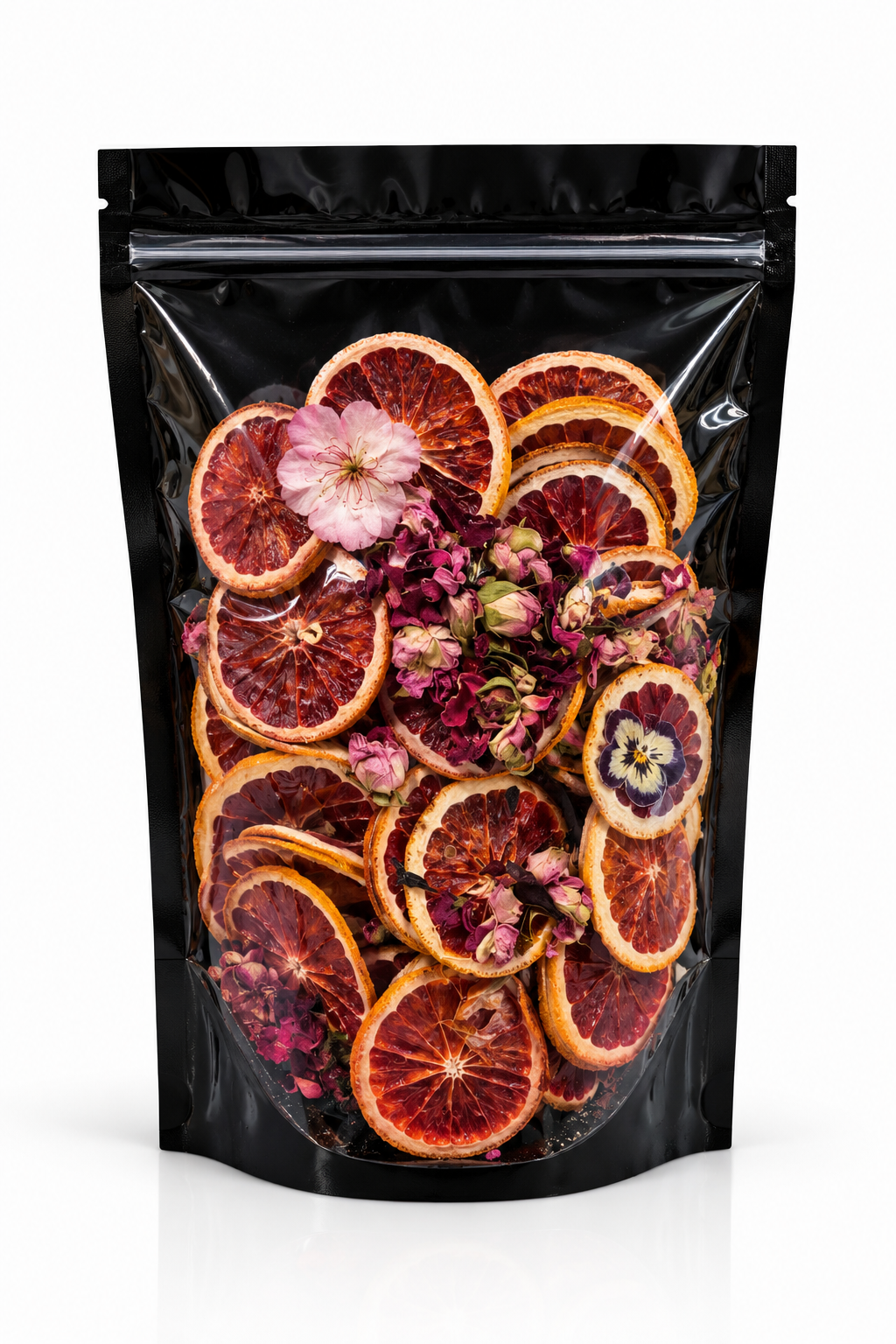 Luxury Dehydrated Blood Orange Garnish with Edible Flowers