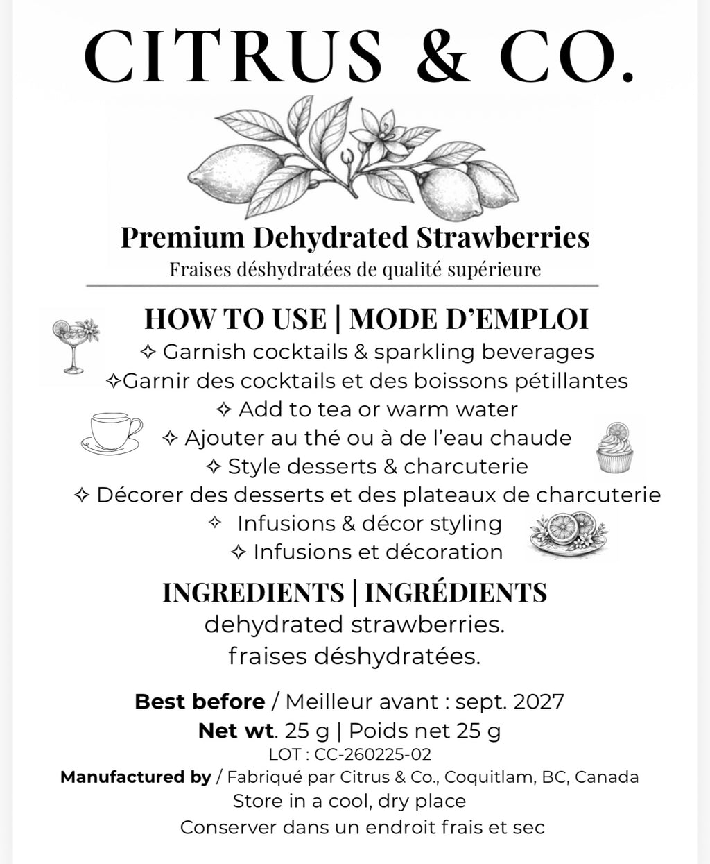Luxury Dehydrated Strawberry Garnish