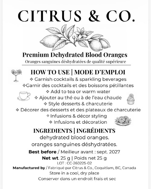 Luxury Dehydrated Blood Orange Garnish