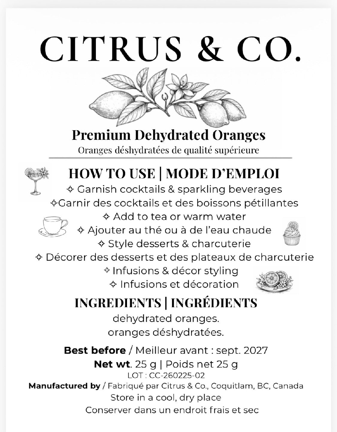 Luxury Dehydrated Orange Garnish