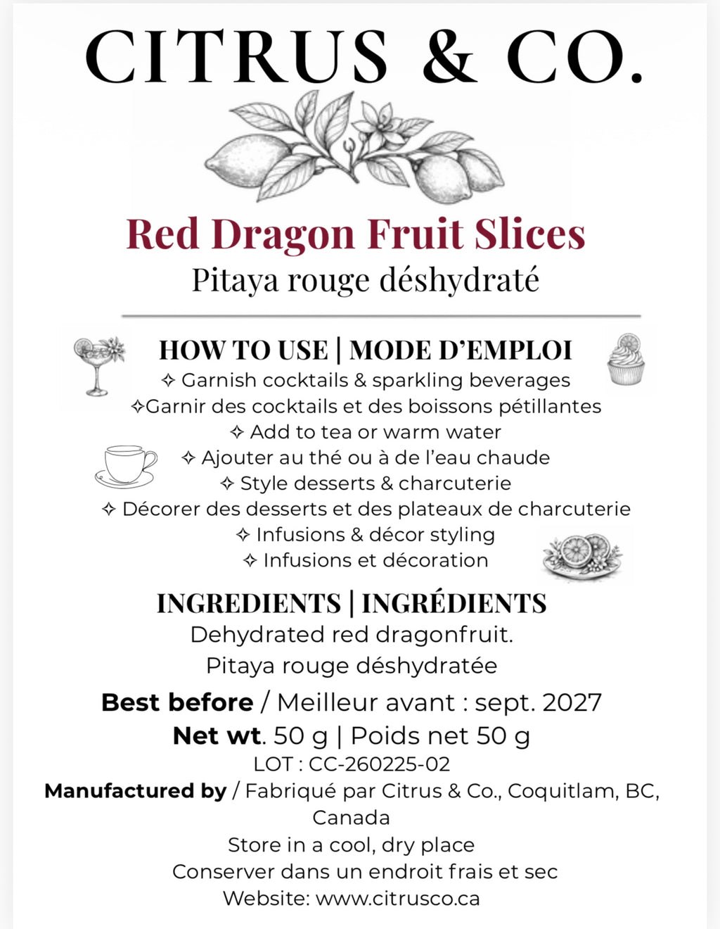 Red Dragon Fruit Slices