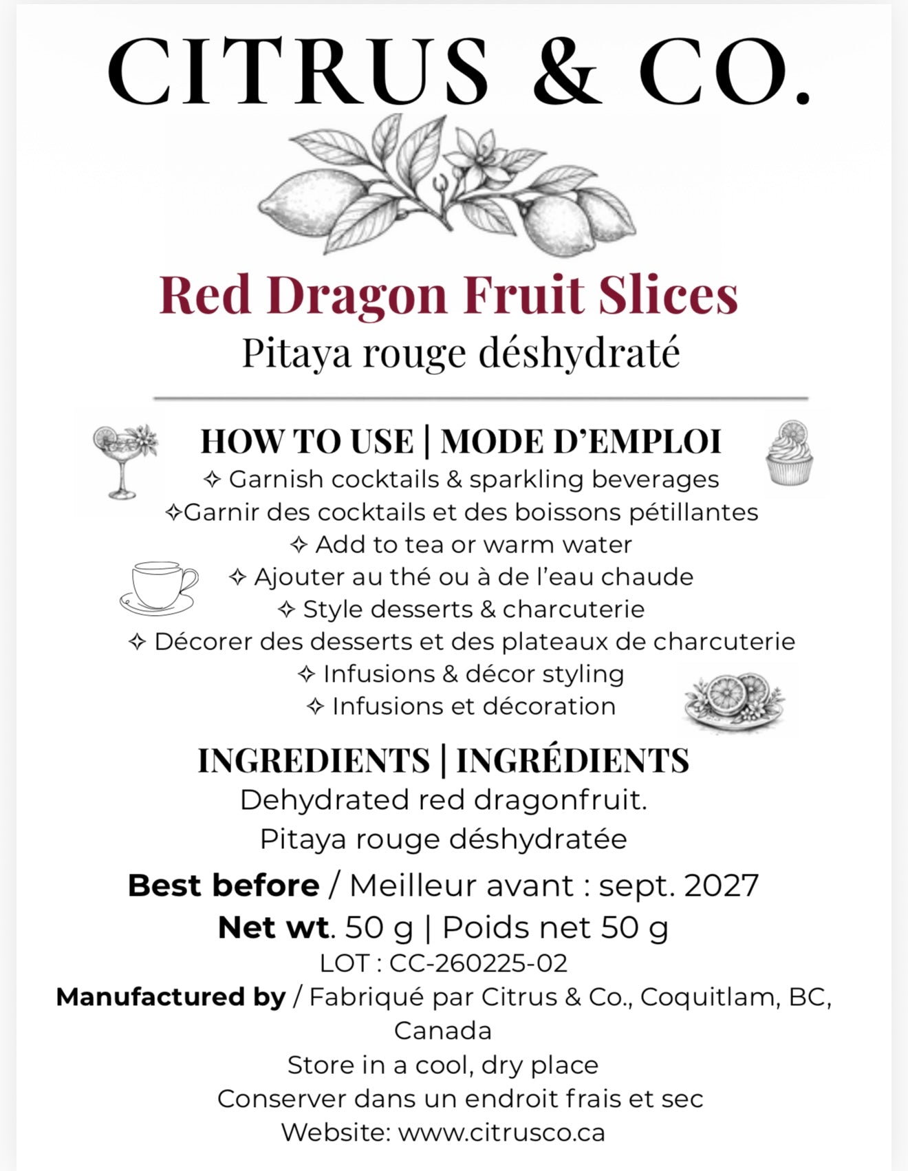 Red Dragon Fruit Slices