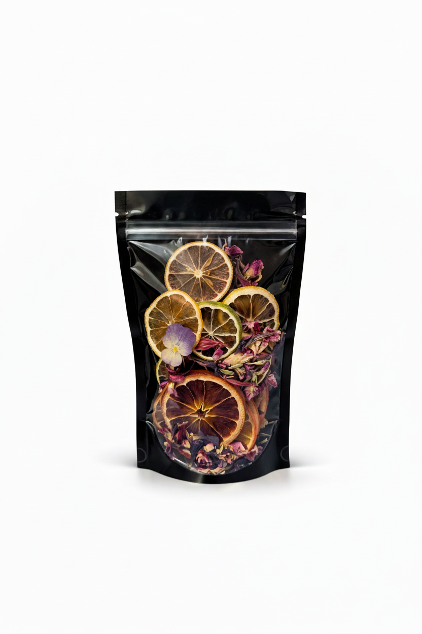 Luxury Dehydrated Mixed Citrus Garnish with Edible Flowers