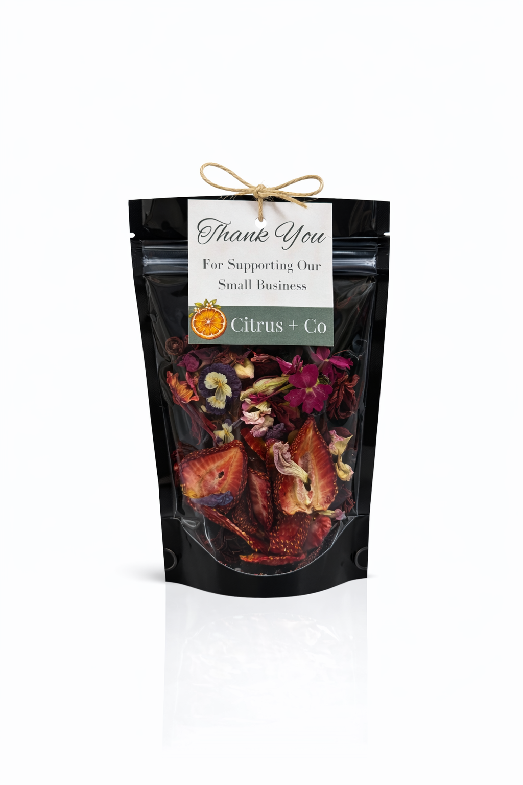 Dehydrated Strawberries + Edible Flower Blend