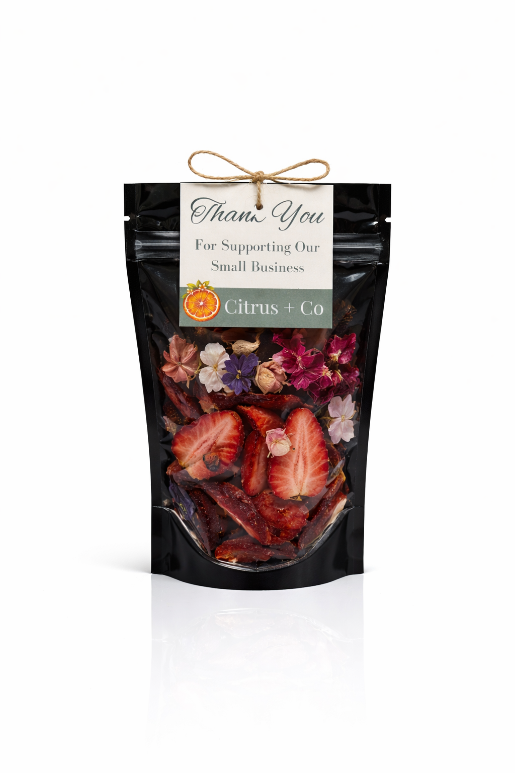 Dehydrated Strawberries + Edible Flower Blend