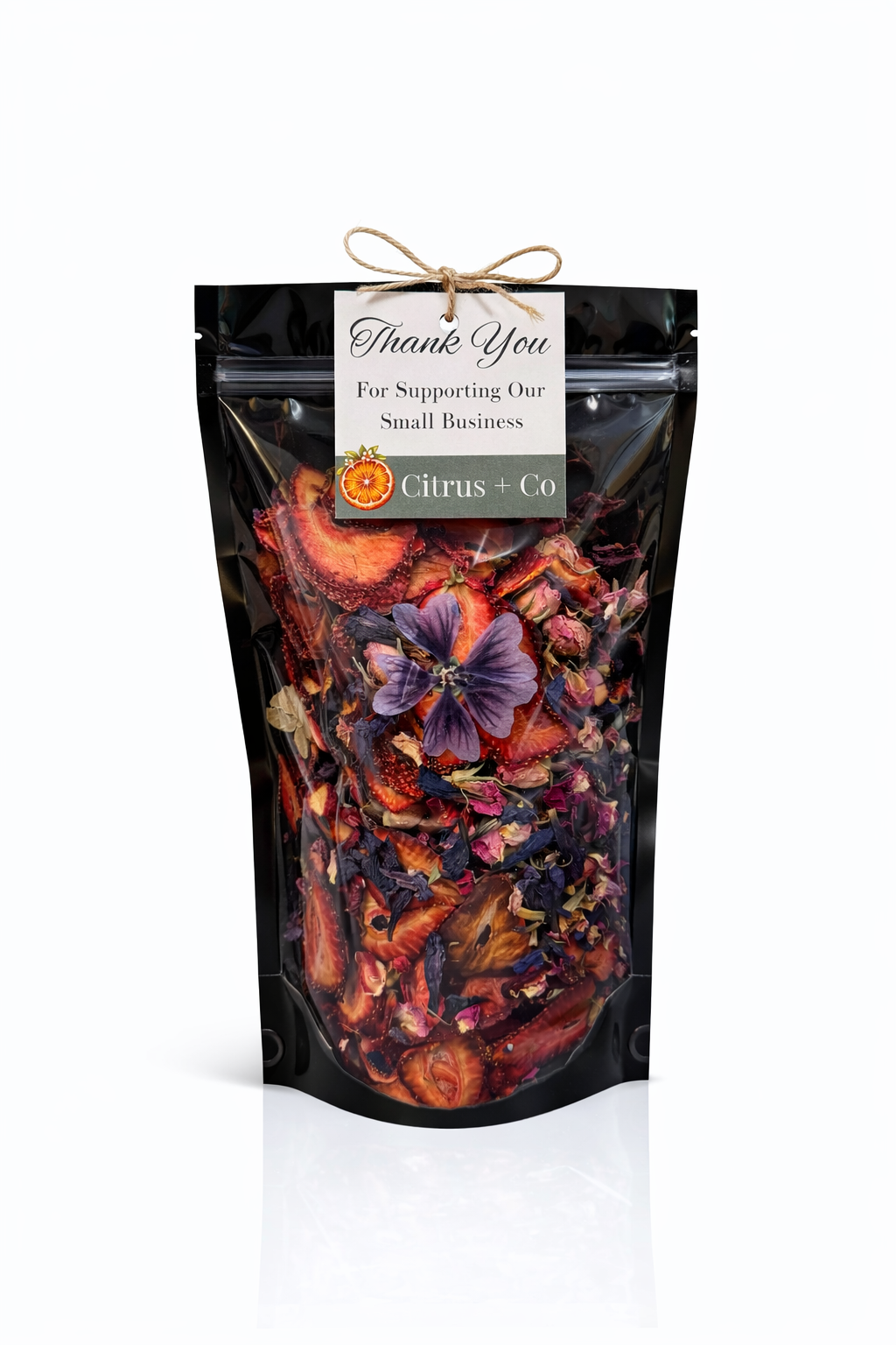Dehydrated Strawberries + Edible Flower Blend